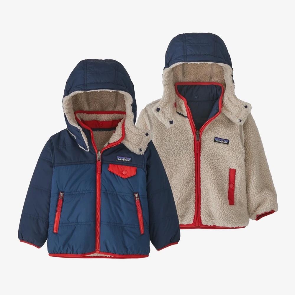 Patagonia Reversible Tribbles Jacket Toddler Boys 5T new  Stone Blue